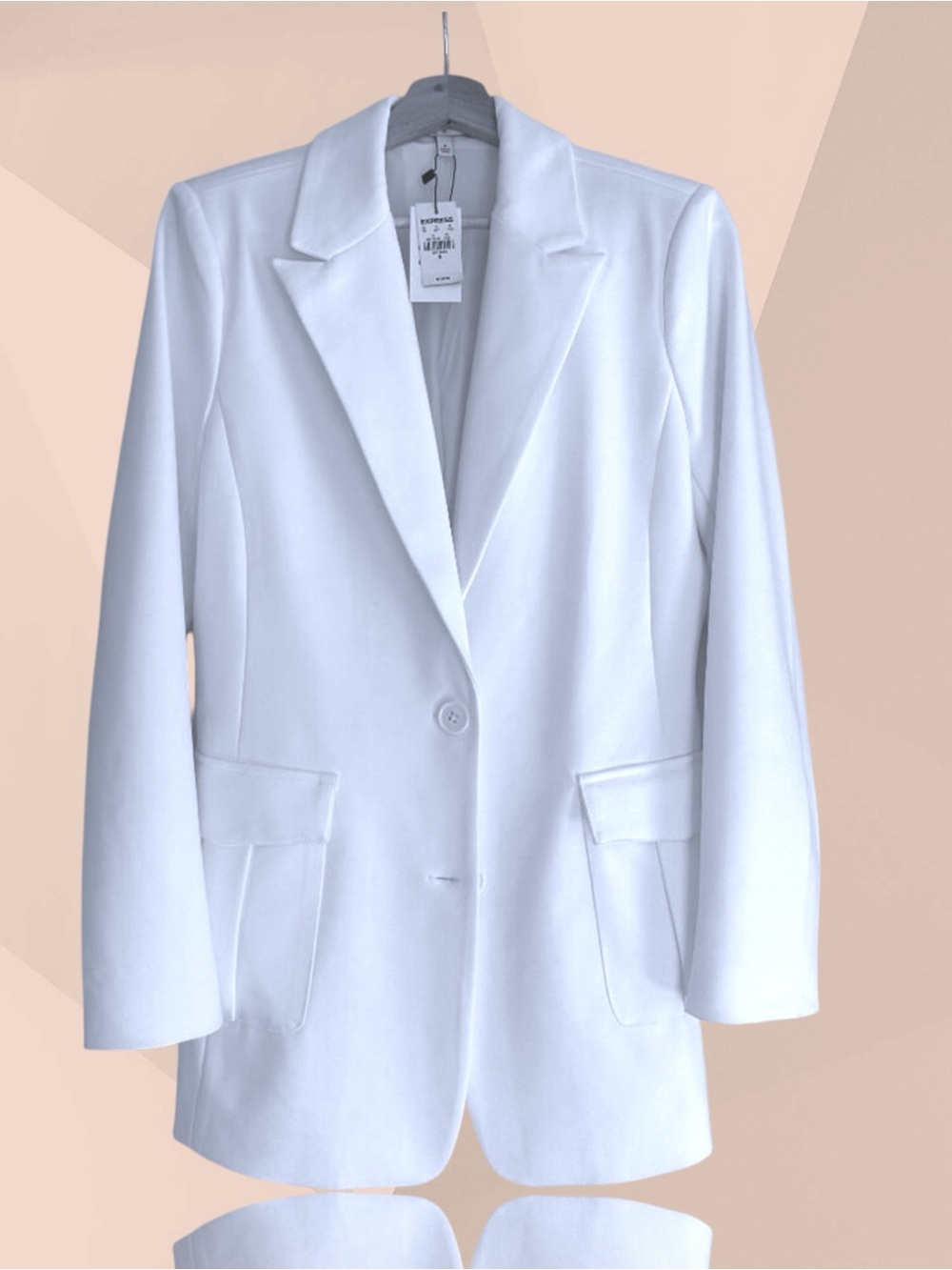 Express x Lady Gang White Double -Button Women's Blazer